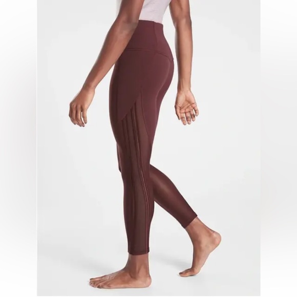 Athleta Pants - NEW Athleta Shakti Mesh 7/8 Tight Medium Women Leggings Activewear Maroon